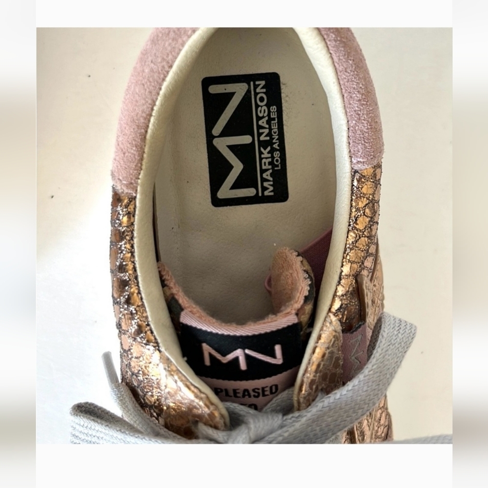 Mark Nason Skechers Steller Winnie Sneaker Leather Pink Rose Gold Women Size 6 - Picture 4 of 7